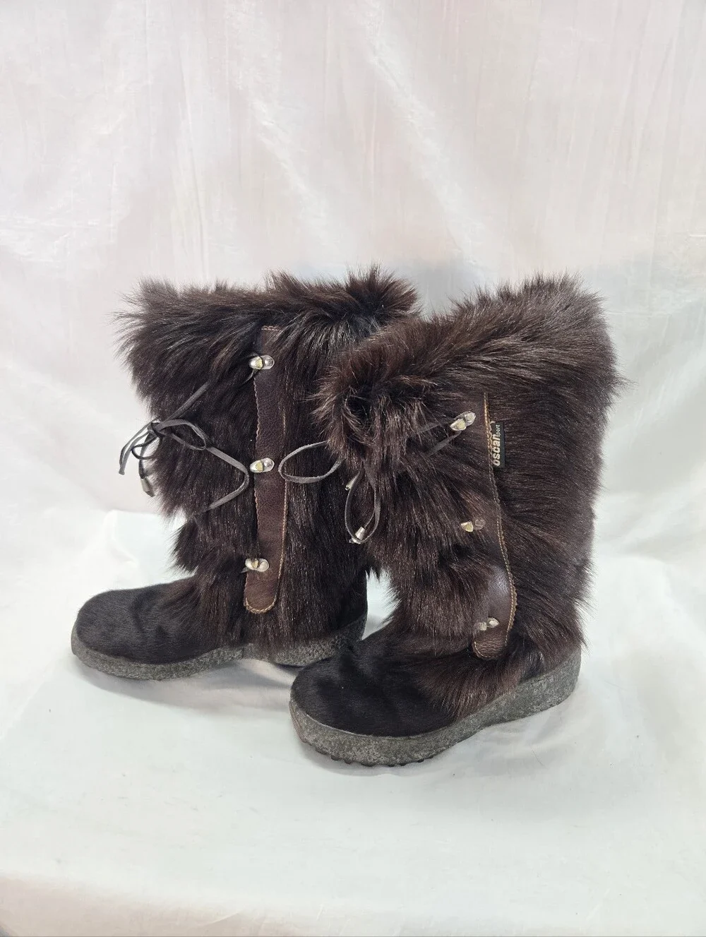 Oscar Sport Brown Fur Winter Boots Women's EU 39.